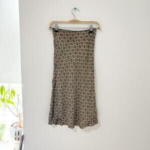 Women's Vintage Green & Blue Print Mini Dress Size XS